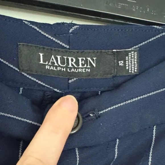 Ralph Lauren BLACK LABEL Navy Striped Trousers SZ 12 - Picture 3 of 6
